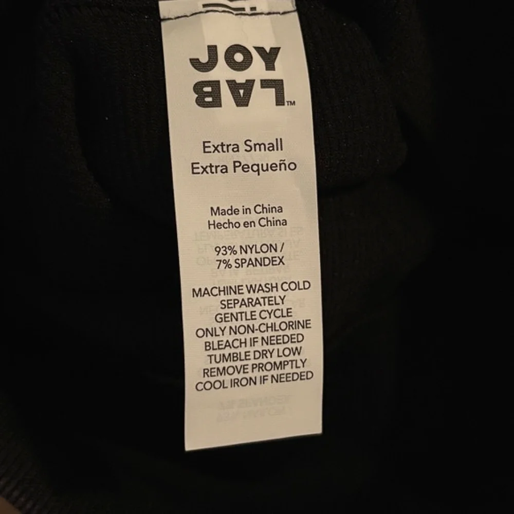JoyLab Black Onyx Womens High-Rise Ribbed Seamless Bike Shorts 6